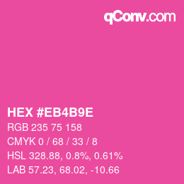 Color code: HEX #EB4B9E | qconv.com