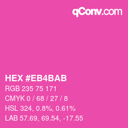 Color code: HEX #EB4BAB | qconv.com