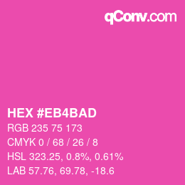 Color code: HEX #EB4BAD | qconv.com