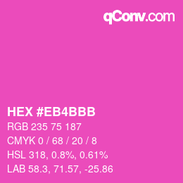 Color code: HEX #EB4BBB | qconv.com