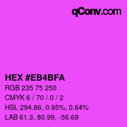 Color code: HEX #EB4BFA | qconv.com