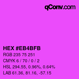 Color code: HEX #EB4BFB | qconv.com