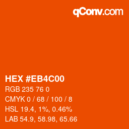 Color code: HEX #EB4C00 | qconv.com
