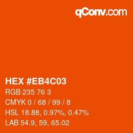 Color code: HEX #EB4C03 | qconv.com