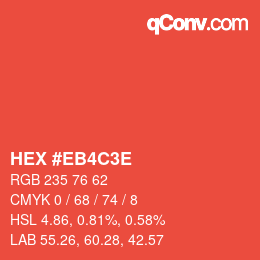 Code couleur: HEX #EB4C3E | qconv.com