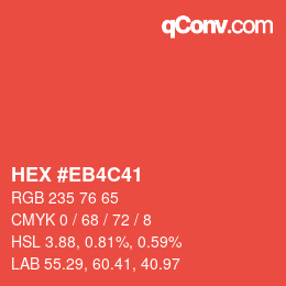 Color code: HEX #EB4C41 | qconv.com