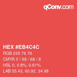 Color code: HEX #EB4C4C | qconv.com