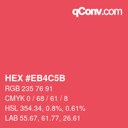 Color code: HEX #EB4C5B | qconv.com