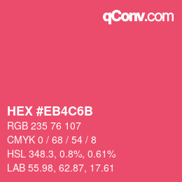 Color code: HEX #EB4C6B | qconv.com