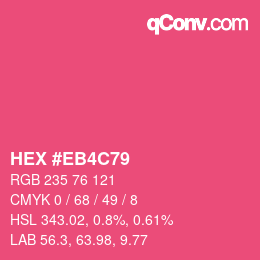 Color code: HEX #EB4C79 | qconv.com