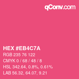 Color code: HEX #EB4C7A | qconv.com