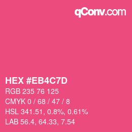 Color code: HEX #EB4C7D | qconv.com