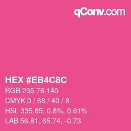 Color code: HEX #EB4C8C | qconv.com
