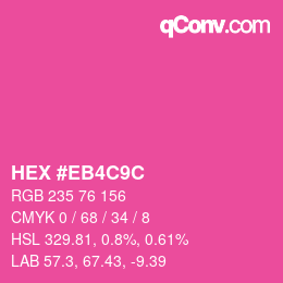 Farbcode: HEX #EB4C9C | qconv.com