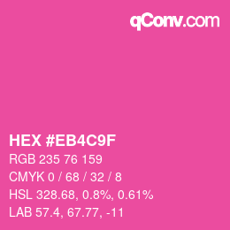 颜色代码: HEX #EB4C9F | qconv.com
