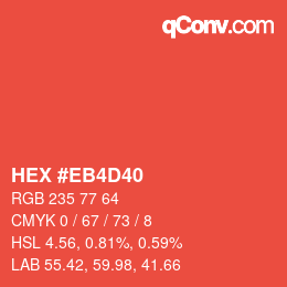 Color code: HEX #EB4D40 | qconv.com