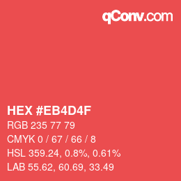 Color code: HEX #EB4D4F | qconv.com