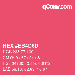 颜色代码: HEX #EB4D6D | qconv.com