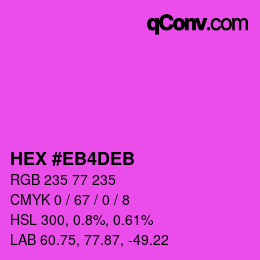 Color code: HEX #EB4DEB | qconv.com