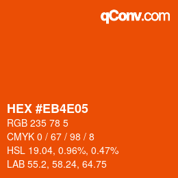 Color code: HEX #EB4E05 | qconv.com