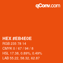 Color code: HEX #EB4E0E | qconv.com