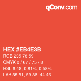 Color code: HEX #EB4E3B | qconv.com
