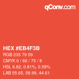 Color code: HEX #EB4F3B | qconv.com
