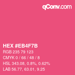 Color code: HEX #EB4F7B | qconv.com