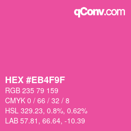 Color code: HEX #EB4F9F | qconv.com