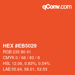 Color code: HEX #EB5029 | qconv.com