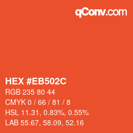 Color code: HEX #EB502C | qconv.com