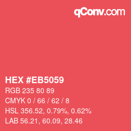 Farbcode: HEX #EB5059 | qconv.com