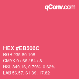 Color code: HEX #EB506C | qconv.com