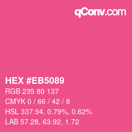 Color code: HEX #EB5089 | qconv.com