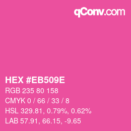 Color code: HEX #EB509E | qconv.com