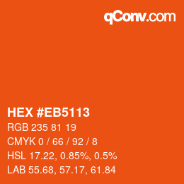 Color code: HEX #EB5113 | qconv.com