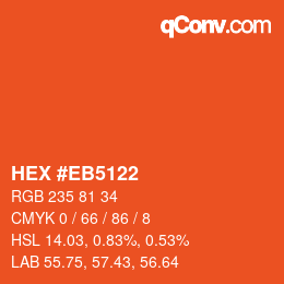 Color code: HEX #EB5122 | qconv.com