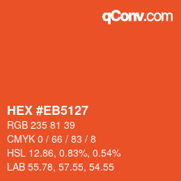 Color code: HEX #EB5127 | qconv.com