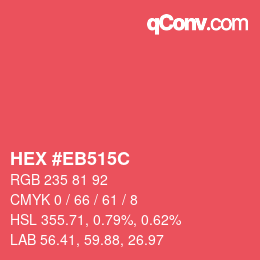 Color code: HEX #EB515C | qconv.com