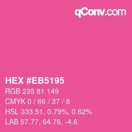 Código de color: HEX #EB5195 | qconv.com