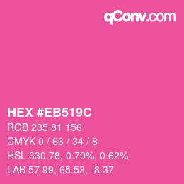 Color code: HEX #EB519C | qconv.com
