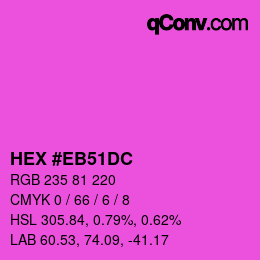 颜色代码: HEX #EB51DC | qconv.com
