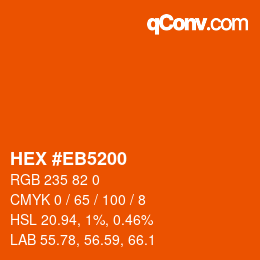 カラーコード: HEX #EB5200 | qconv.com