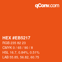 Color code: HEX #EB5217 | qconv.com