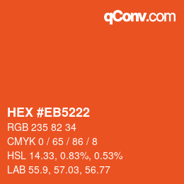 Color code: HEX #EB5222 | qconv.com