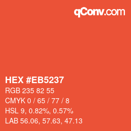 Color code: HEX #EB5237 | qconv.com