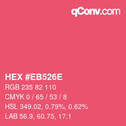 Color code: HEX #EB526E | qconv.com