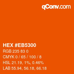 Color code: HEX #EB5300 | qconv.com