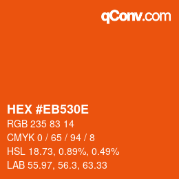 Color code: HEX #EB530E | qconv.com