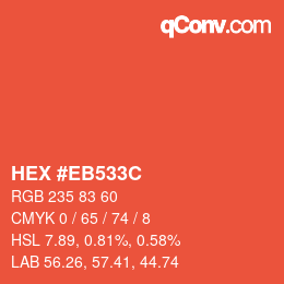 Color code: HEX #EB533C | qconv.com